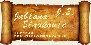 Jablana Slavković vizit kartica